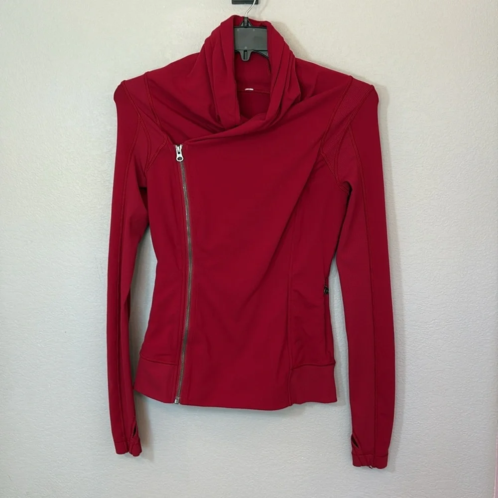 Lululemon | Bahkti Cranberry Red Bhakti Athleisure Workout Yoga Wrap Jacket 6 - Picture 5 of 8